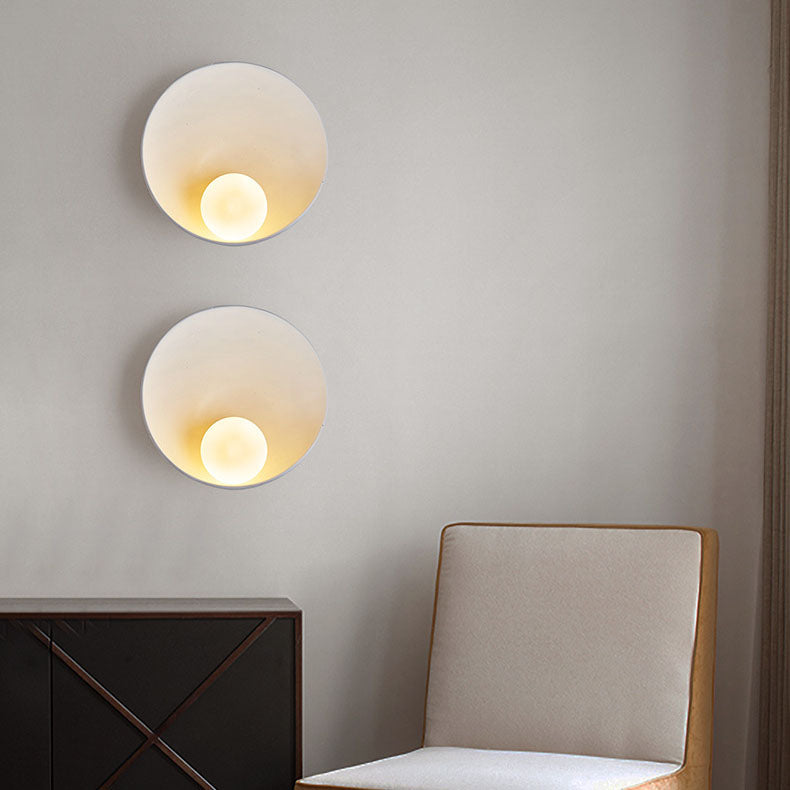 Modern Round Wall Sconce with Frosted Globe