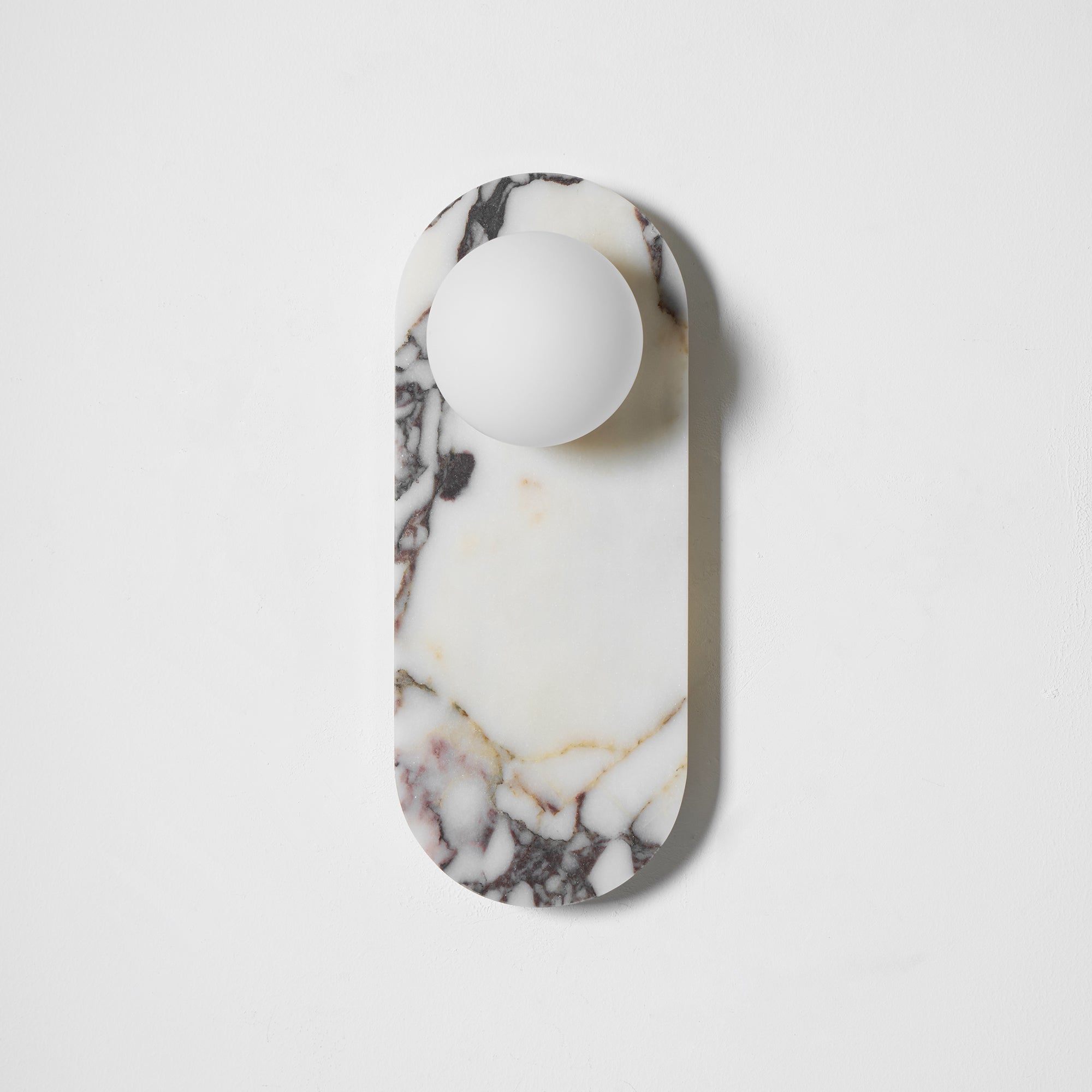 Italian Marble Wall Sconce with Opal Globes