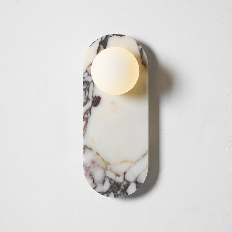 Italian Marble Wall Sconce with Opal Globes