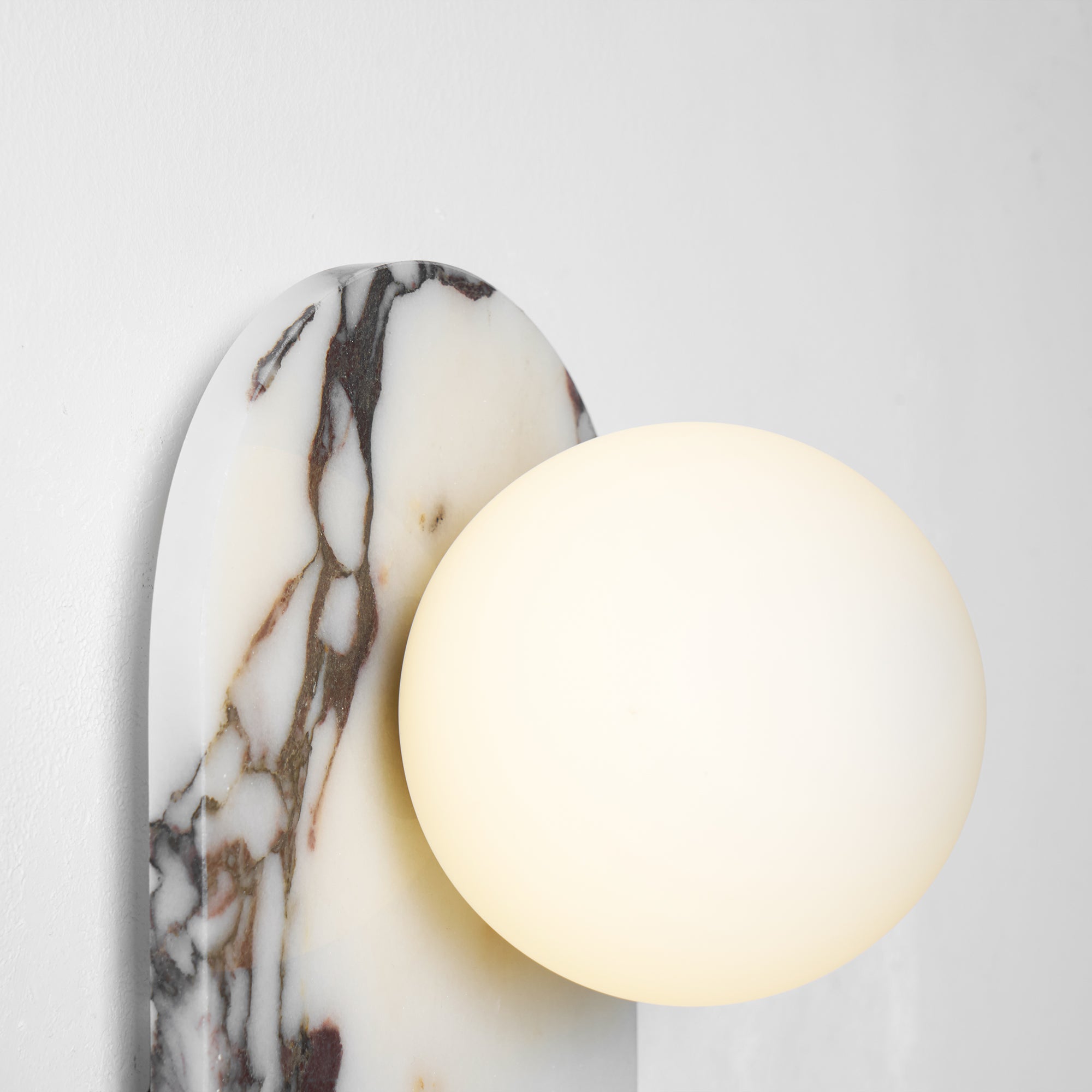Italian Marble Wall Sconce with Opal Globes