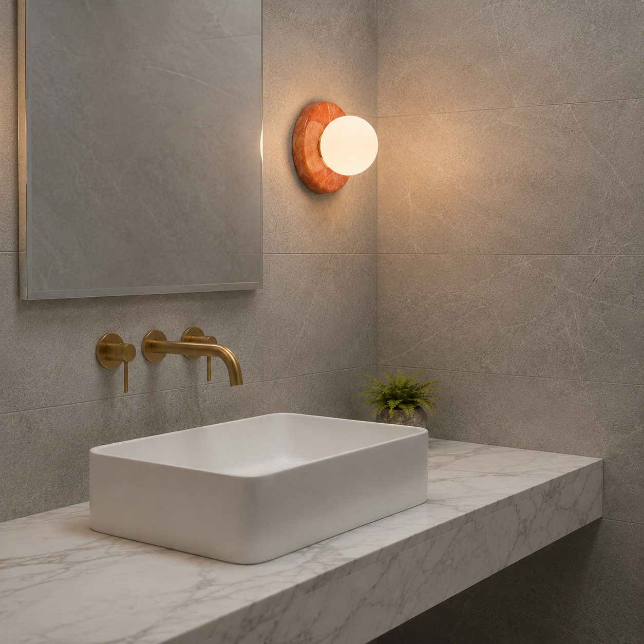 Natural Onyx Wall Sconce with Frosted Globe