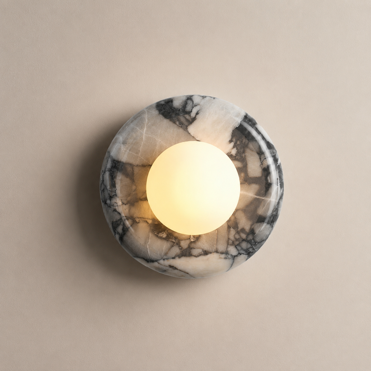 Natural Onyx Wall Sconce with Frosted Globe