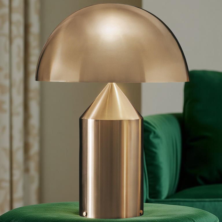 Nordic Brass Dome Table Lamp with 3 Lights