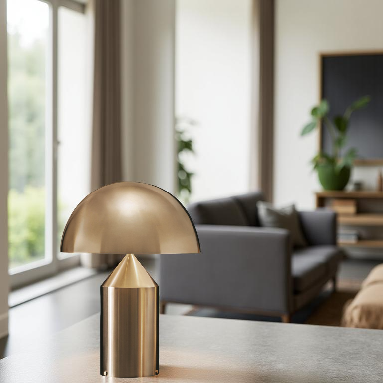 Nordic Brass Dome Table Lamp with 3 Lights