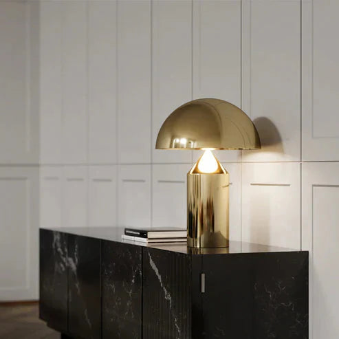 Nordic Brass Dome Table Lamp with 3 Lights