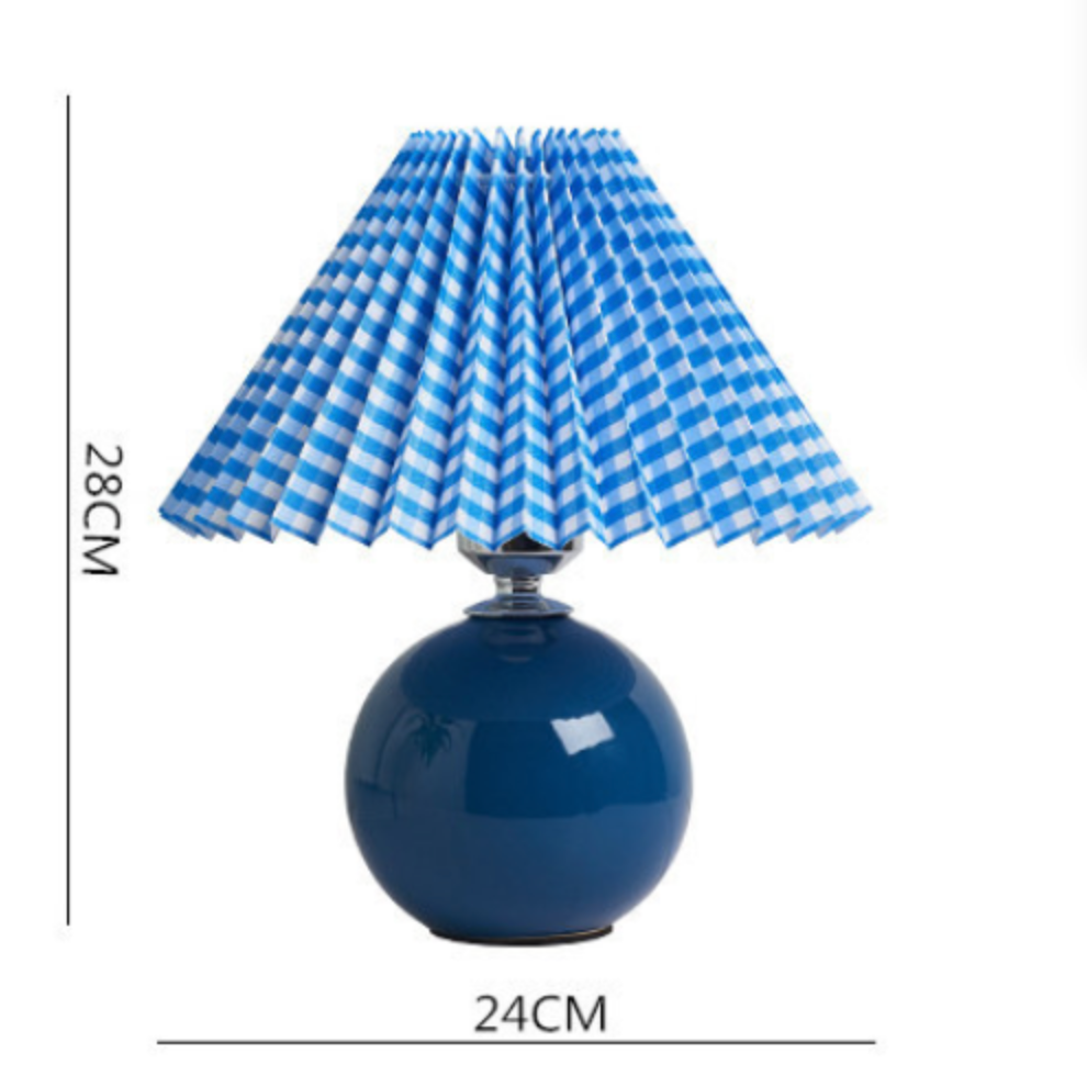 Nordic Ceramic Table Lamp with Pleated Shade