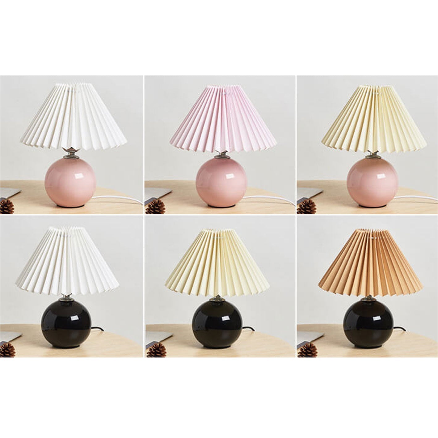 Nordic Ceramic Table Lamp with Pleated Shade