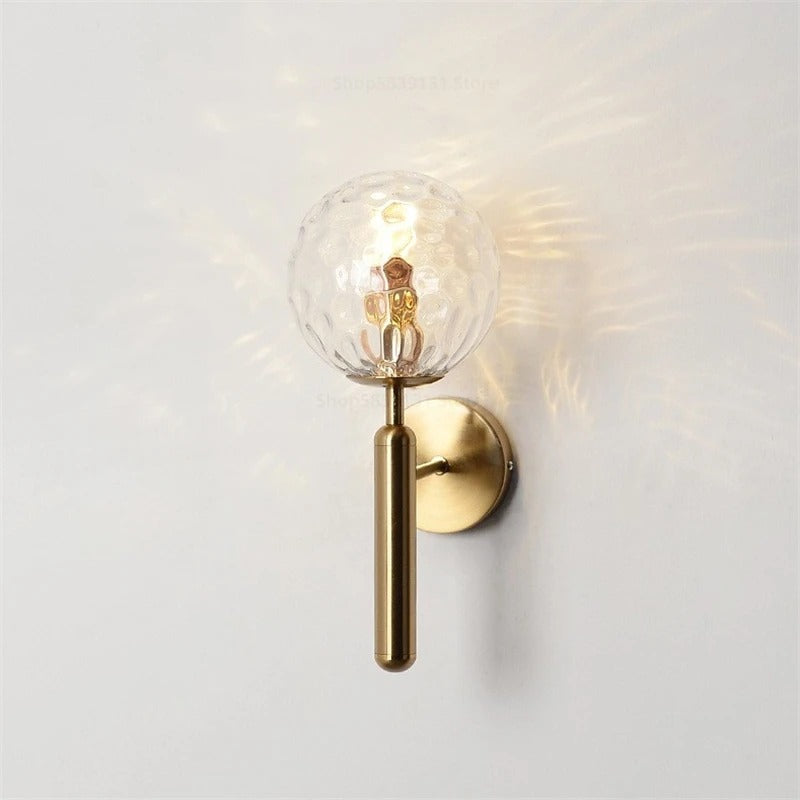 Nordic Glass Globe Wall Sconce with LED Light