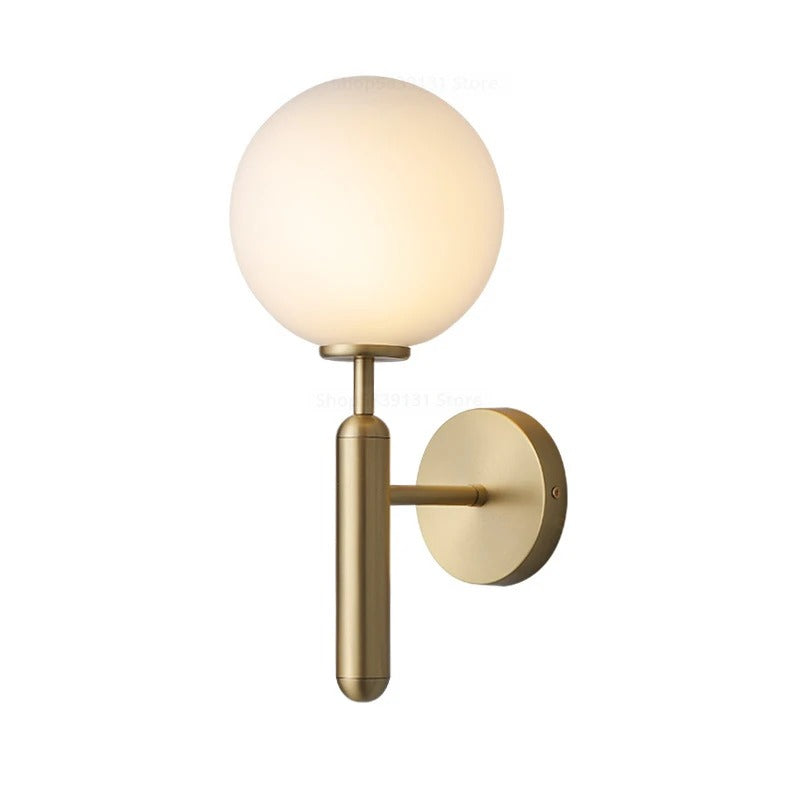 Nordic Glass Globe Wall Sconce with LED Light
