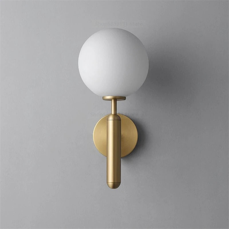 Nordic Glass Globe Wall Sconce with LED Light