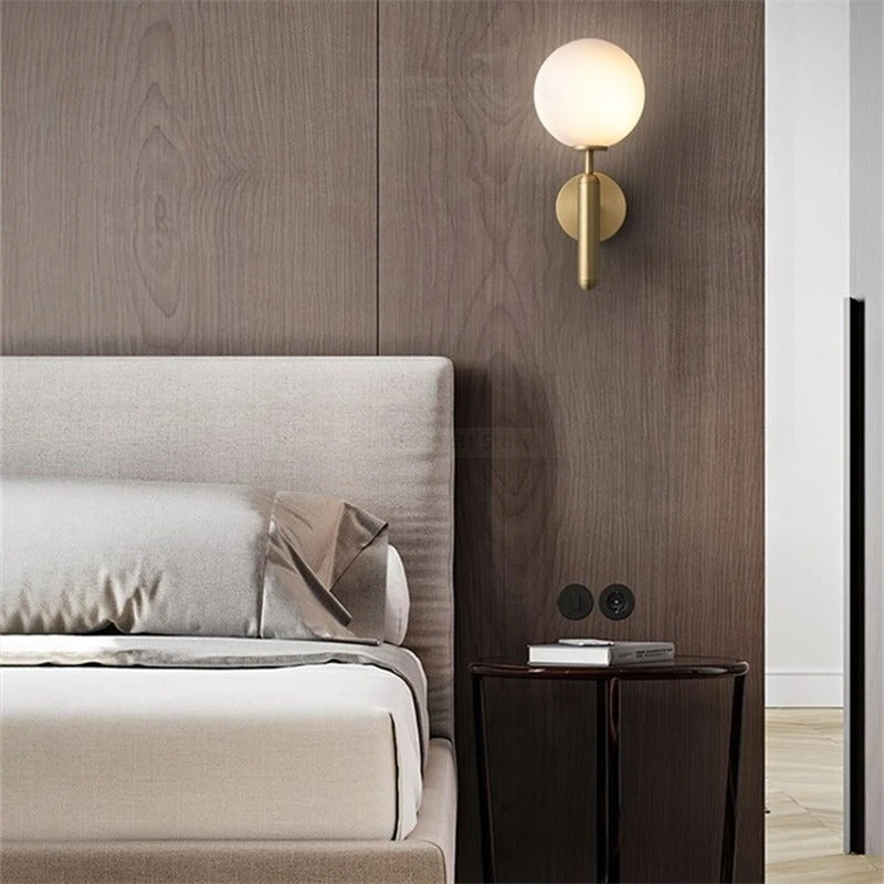 Nordic Glass Globe Wall Sconce with LED Light