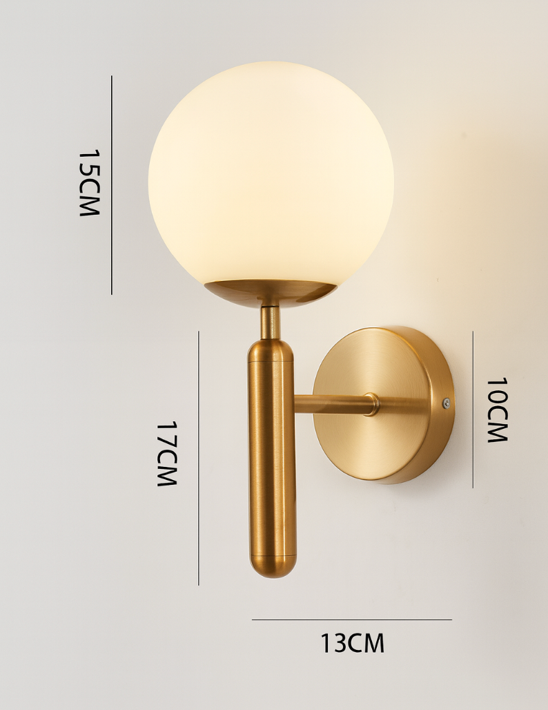 Nordic Glass Globe Wall Sconce with LED Light