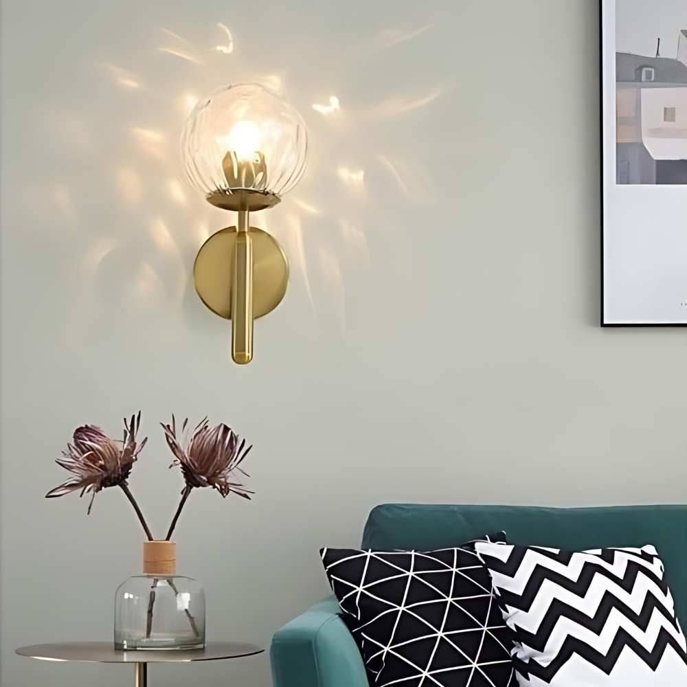 Nordic Glass Globe Wall Sconce with LED Light