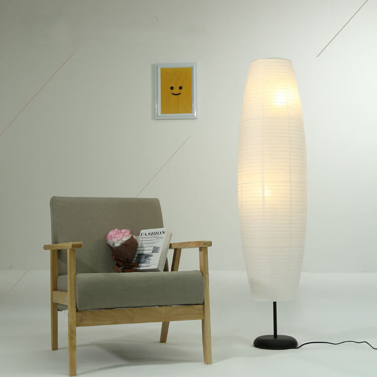 Nordic Rice Paper Floor Lamp with Dual Lights