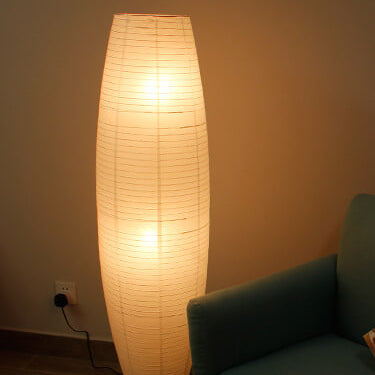 Nordic Rice Paper Floor Lamp with Dual Lights