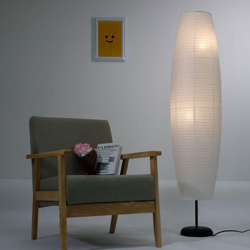Nordic Rice Paper Floor Lamp with Dual Lights
