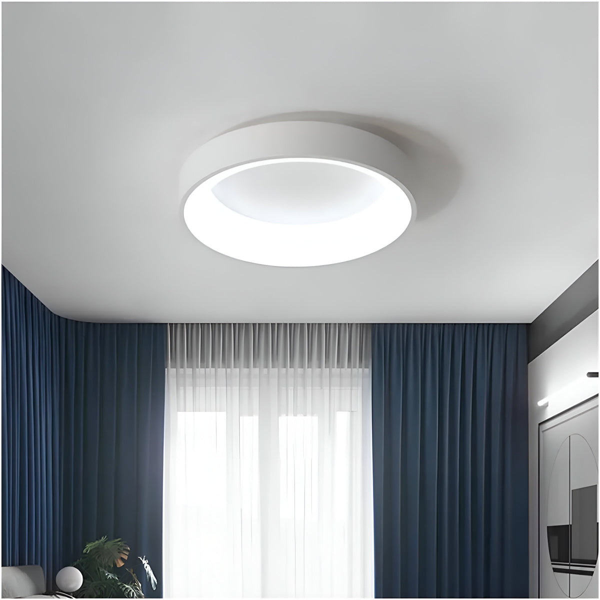 Nordic Round LED Ceiling Light with Soft Halo
