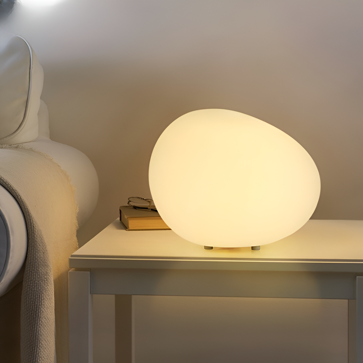 Nordic Stone Table Lamp with Soft LED Glow
