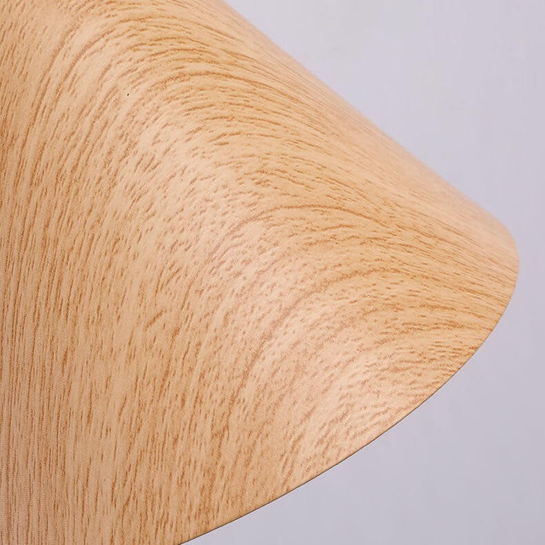 Nordic Swing Arm Sconce with Wood Cone Shade