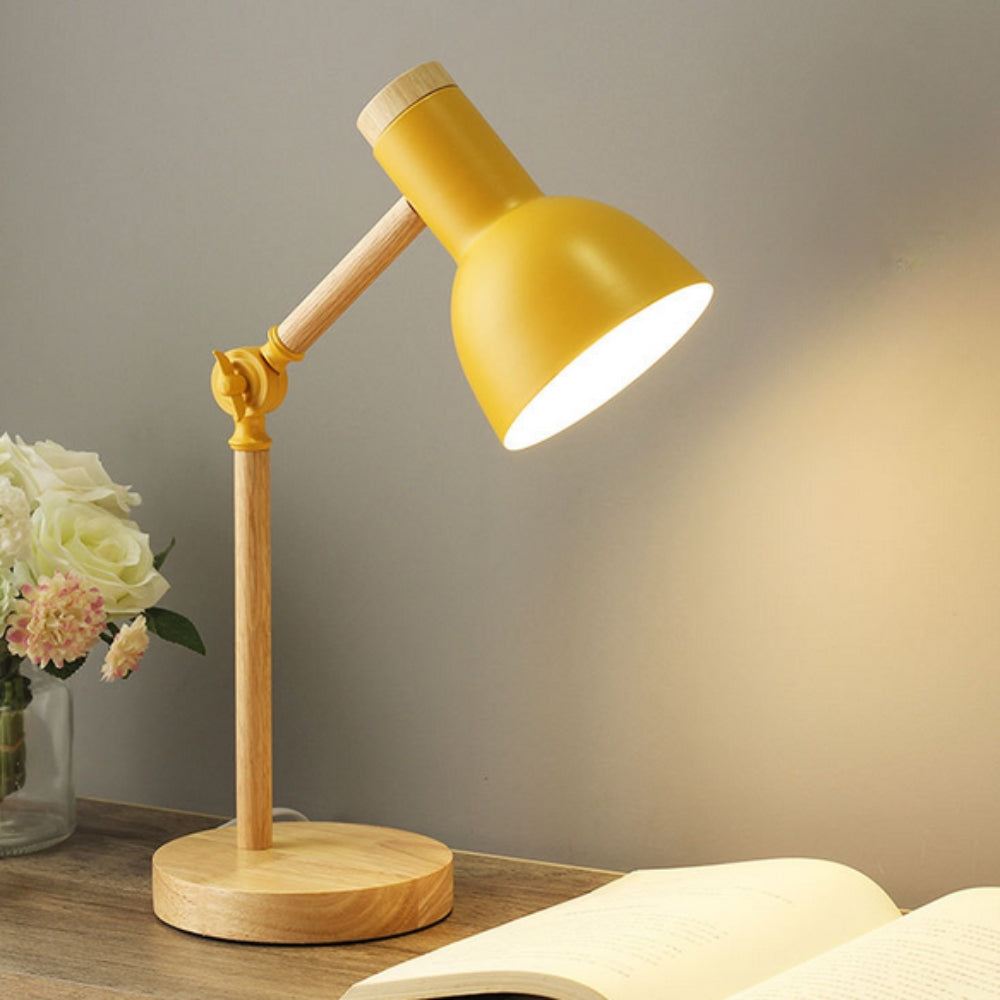 Nordic Wood Table Lamp with Adjustable Head