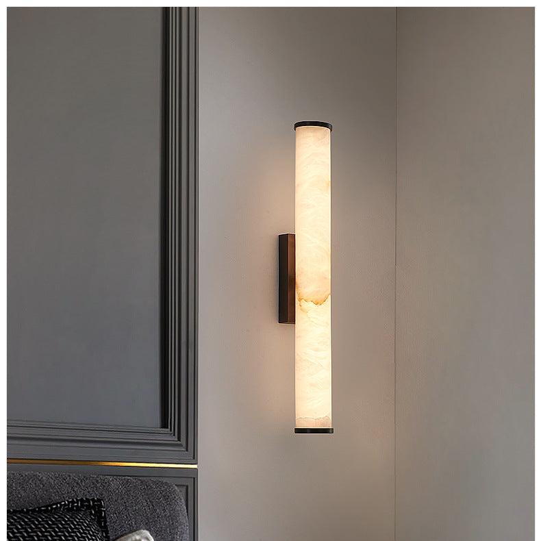 Modern Marble Wall Sconce with Warm LED Glow
