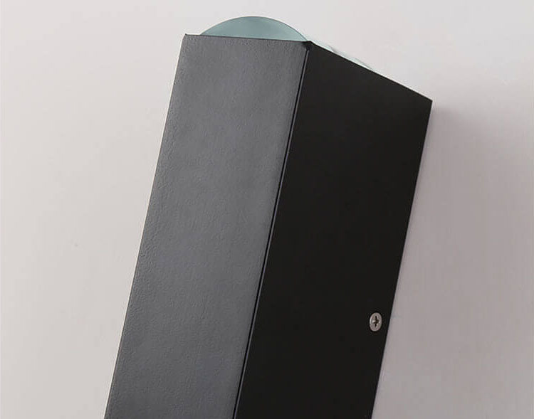 Black Aluminum Wall Sconce with Dual LED Glow