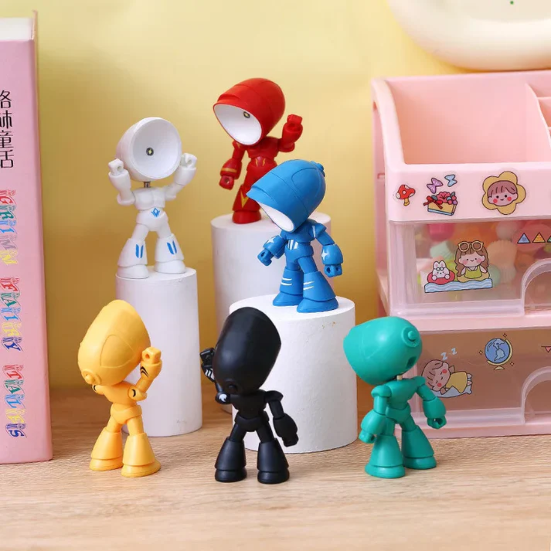 Plastic Robot LED Table Lamp with Hooded Head