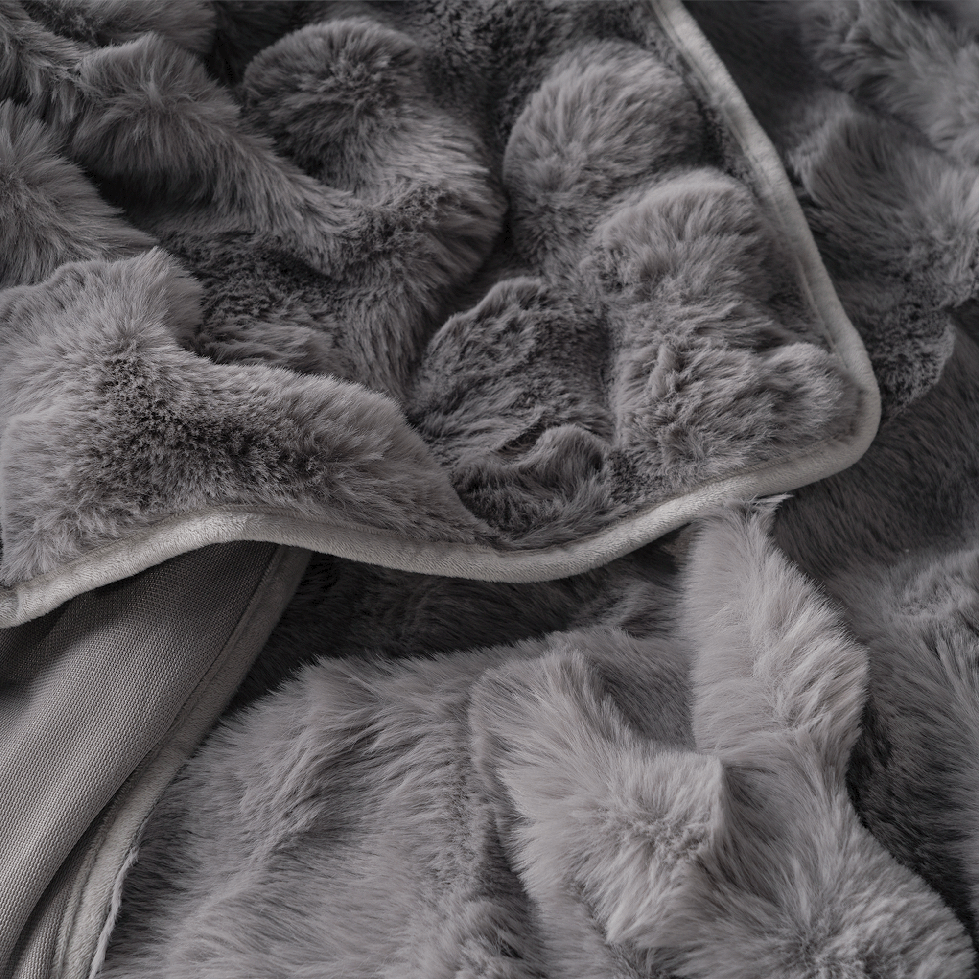 Plush Faux Fur Sofa Cover with Ribbed Texture