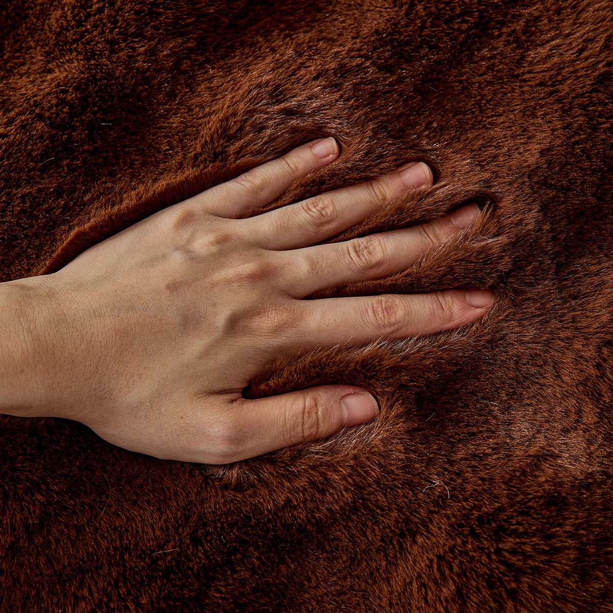 Plush Faux Fur Sofa Cover with Ripple Texture