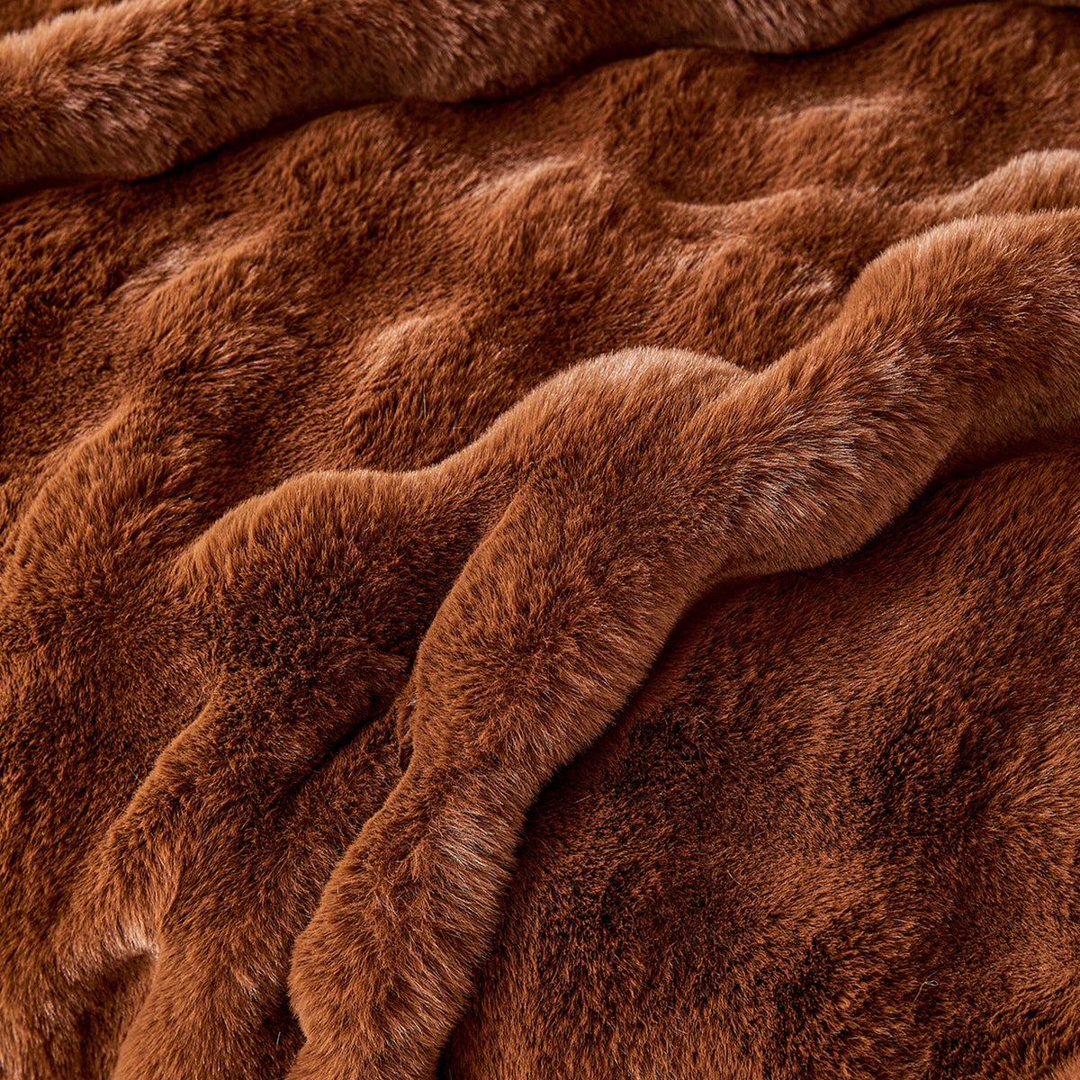 Plush Faux Fur Sofa Cover with Ripple Texture