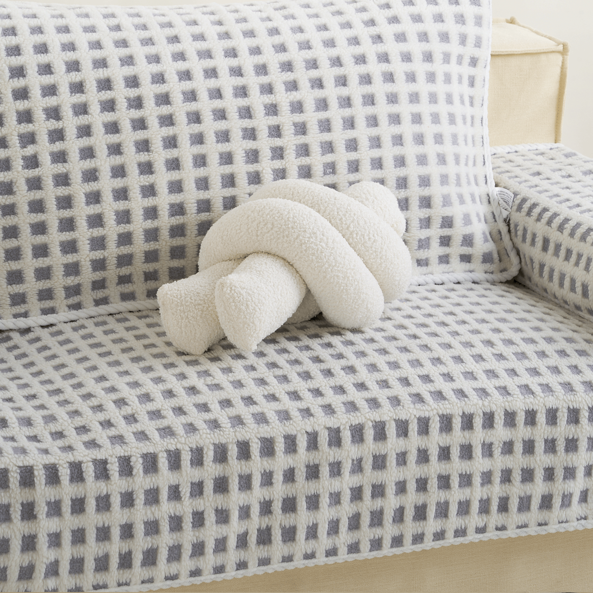 Plush Knot Throw Pillow with Twisted Design