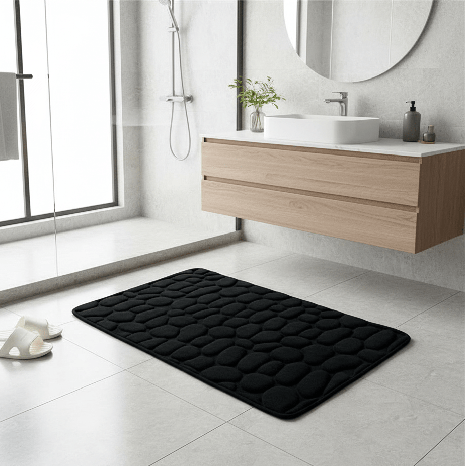 Plush Quilted Bath Mat with Non-Slip Backing
