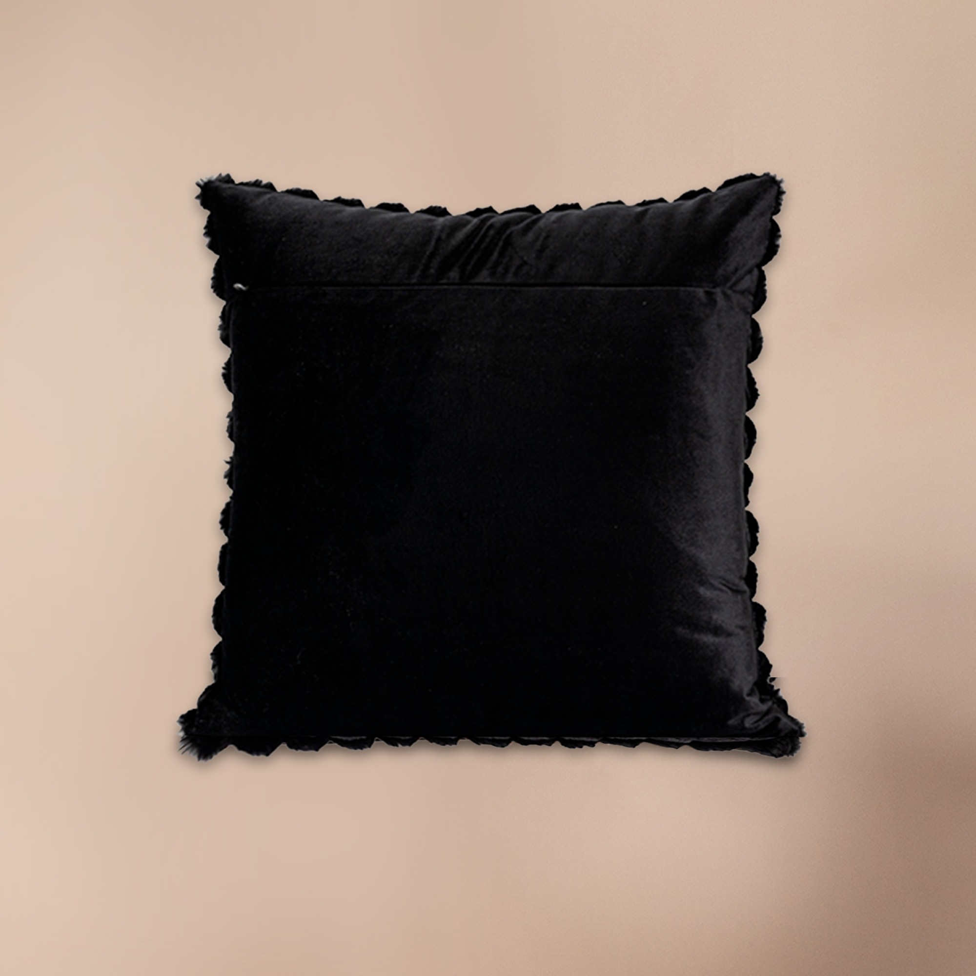 Plush Textured Pillow Cover with Grid Design