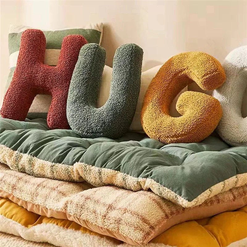Plush Velvet Letter Cushion with Soft Filling