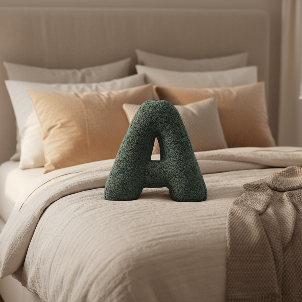 Plush Velvet Letter Cushion with Soft Filling
