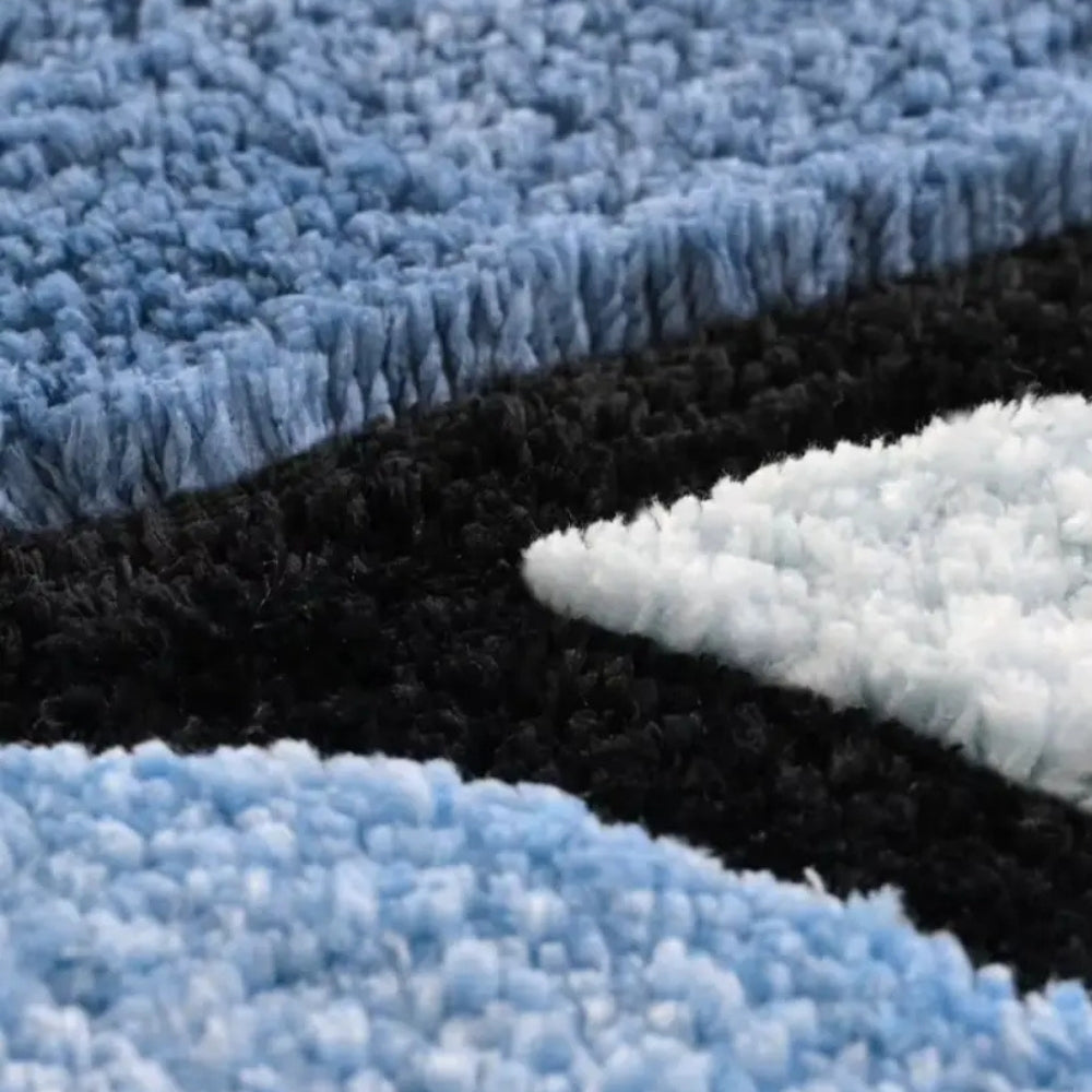 Plush Wave Bathroom Mat with Non Slip Backing