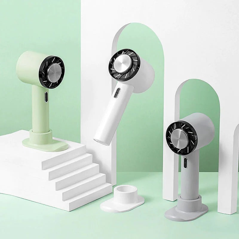 Portable Handheld Fan with Rechargeable Base