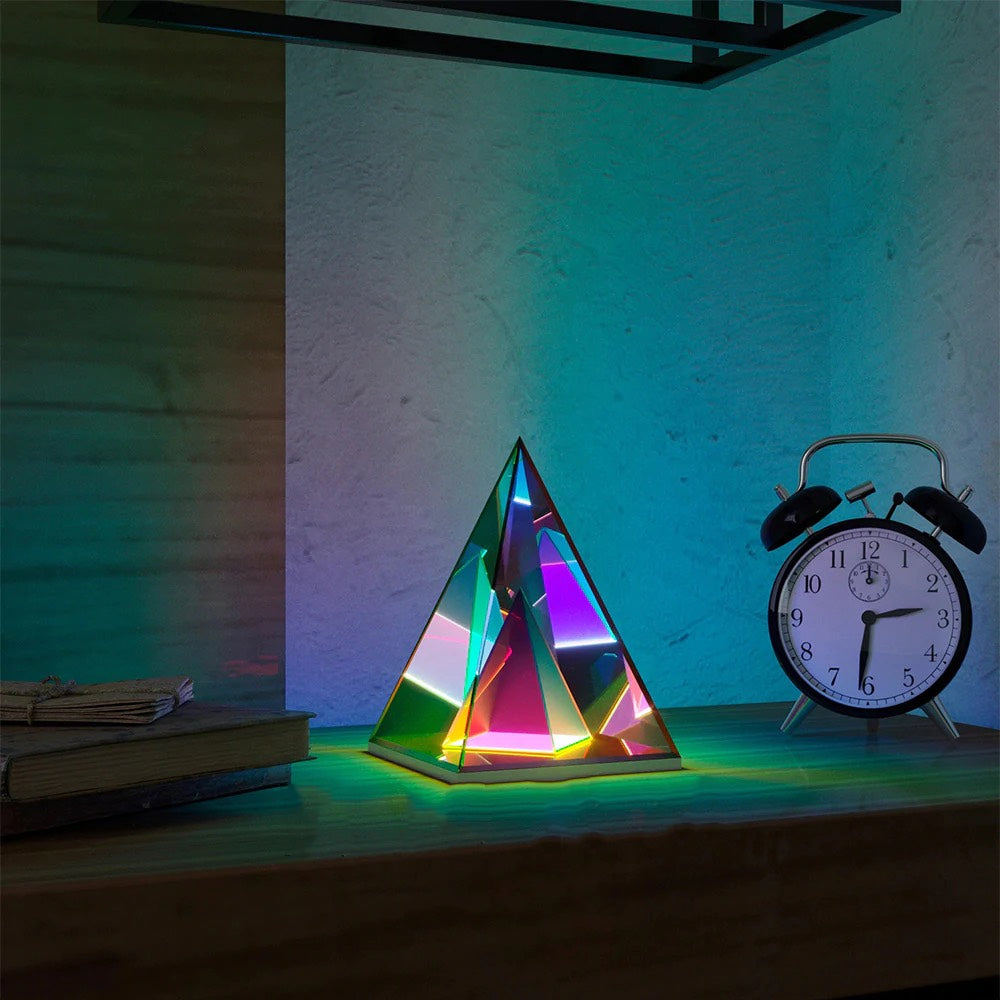 Prismatic LED Table Lamp with Colorful Glow