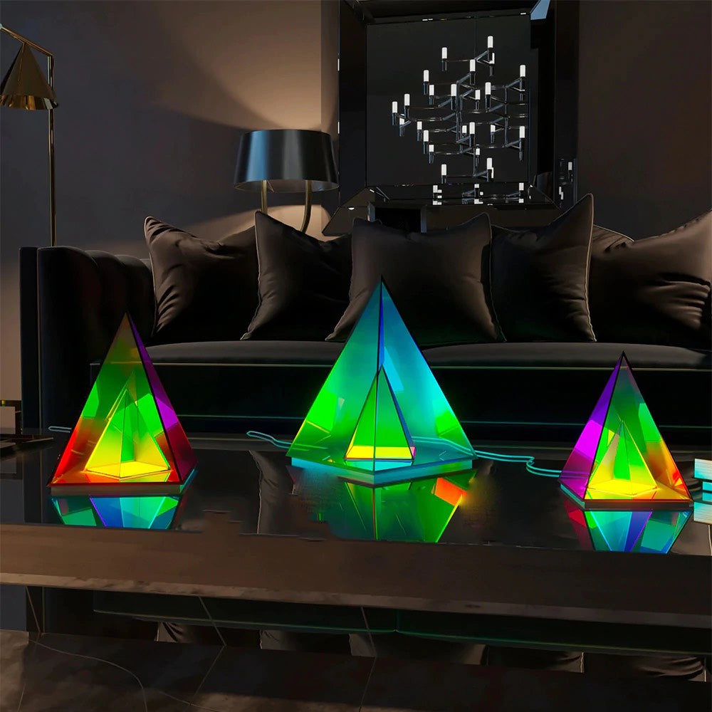 Prismatic LED Table Lamp with Colorful Glow