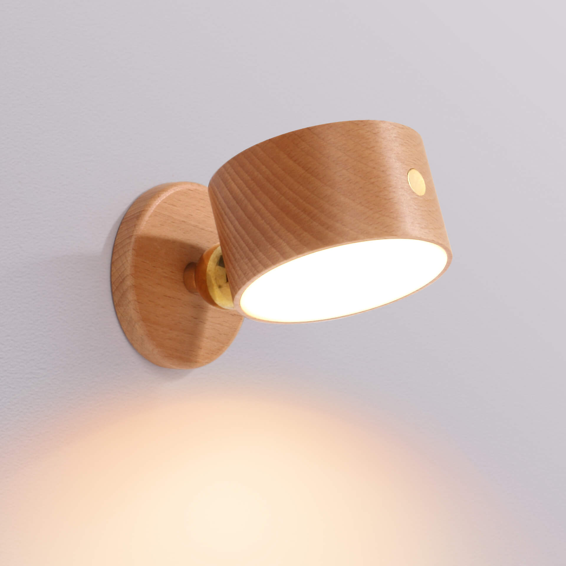 Rechargeable Wooden Rotating LED Wall Sconce