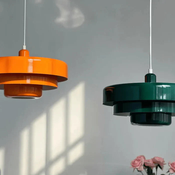 Retro Metal Pendant Light with Layered Shades