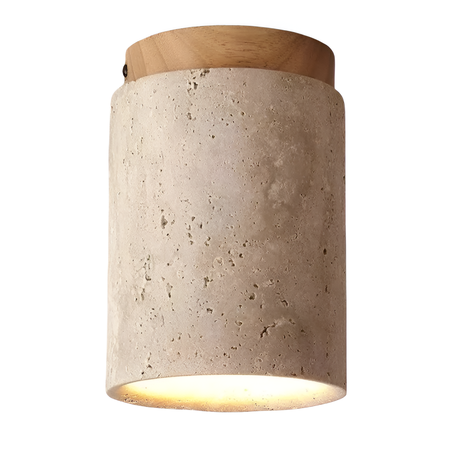 Natural Travertine LED Cylinder Ceiling Light