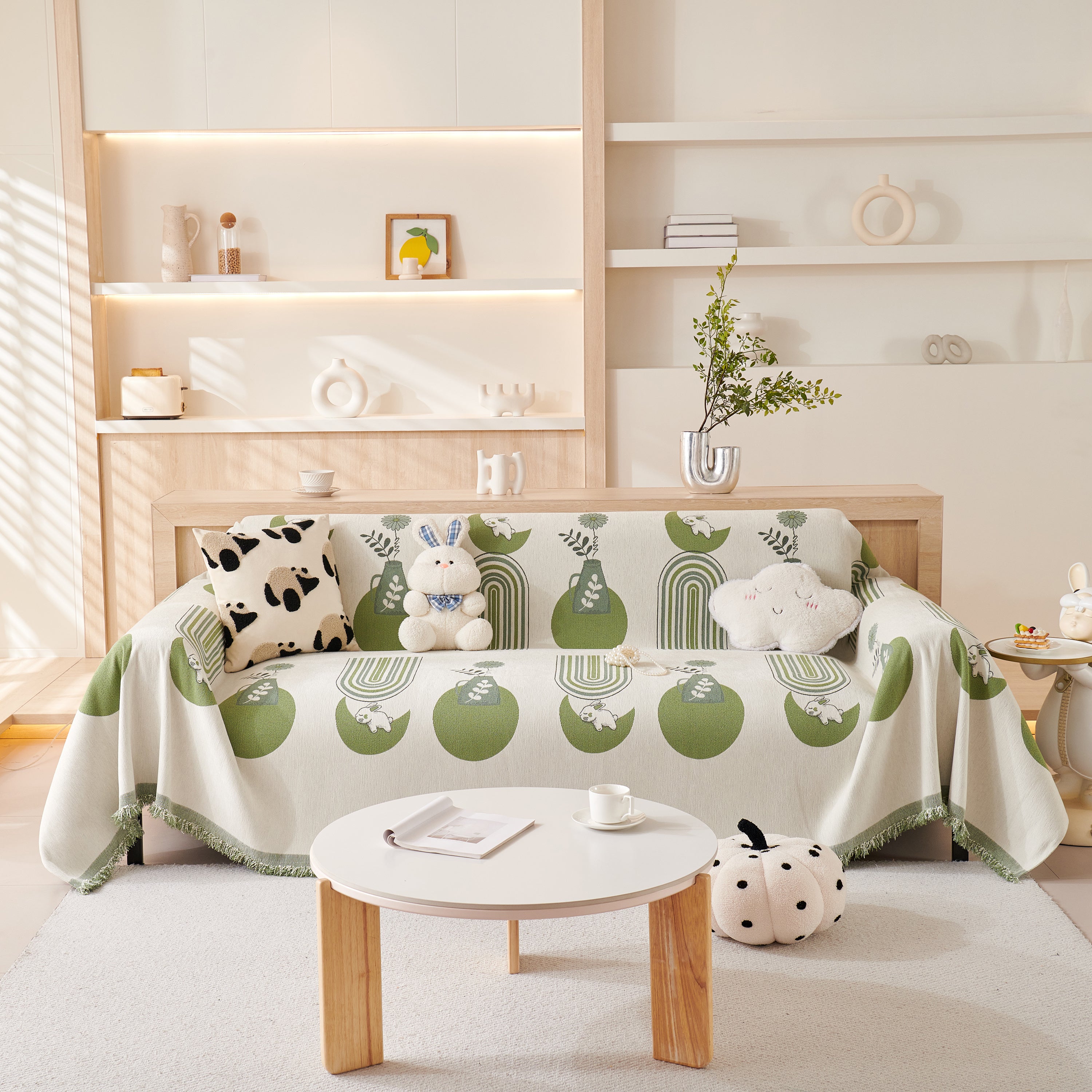 Reversible Chenille Animal Throw with Fringe