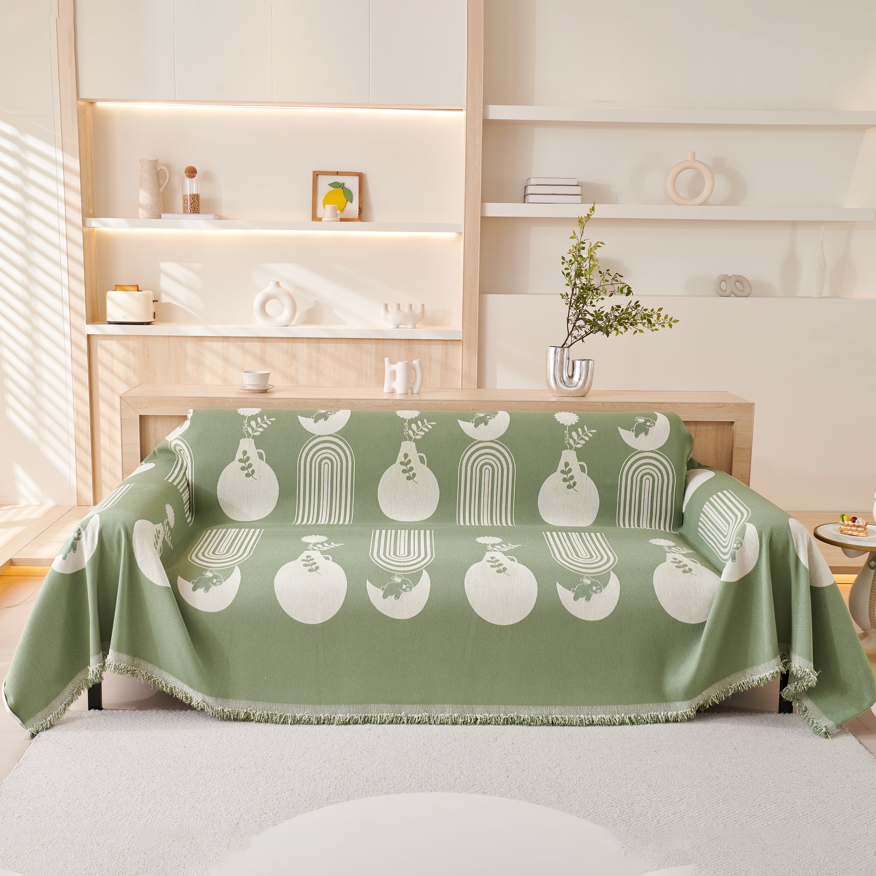 Reversible Chenille Animal Throw with Fringe