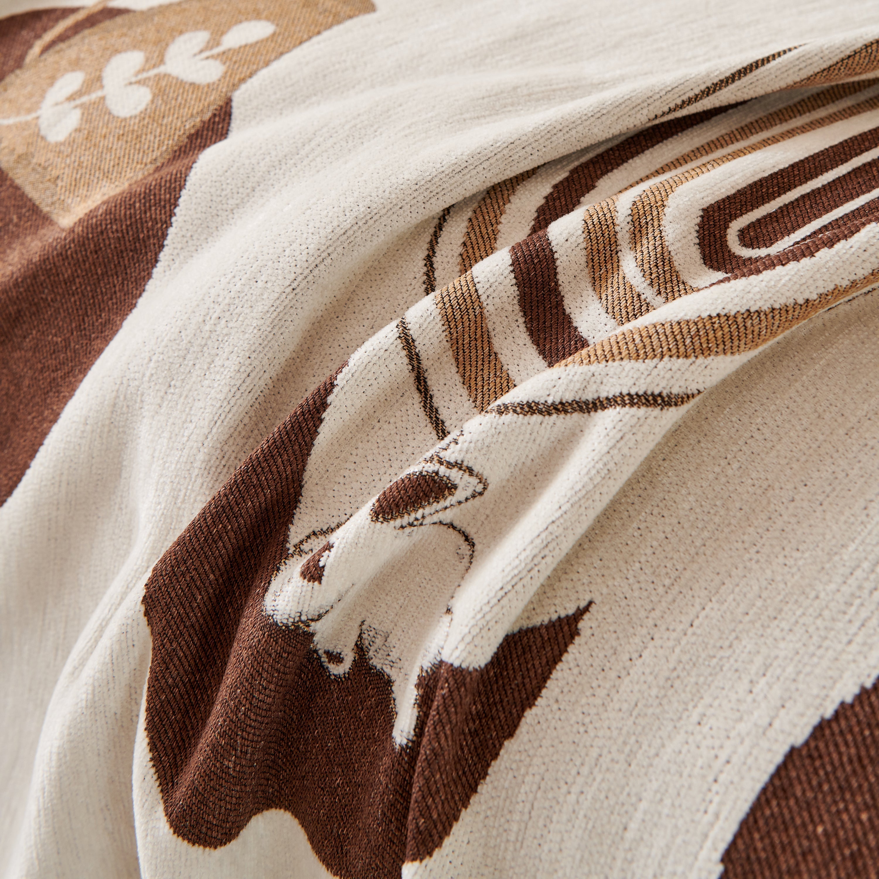 Reversible Chenille Animal Throw with Fringe