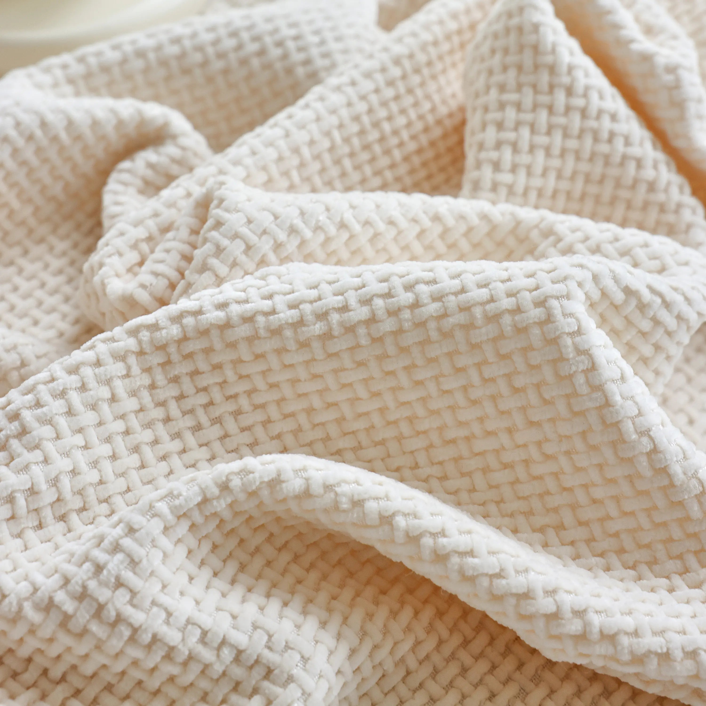 Reversible Chenille Sofa Throw with Fringe