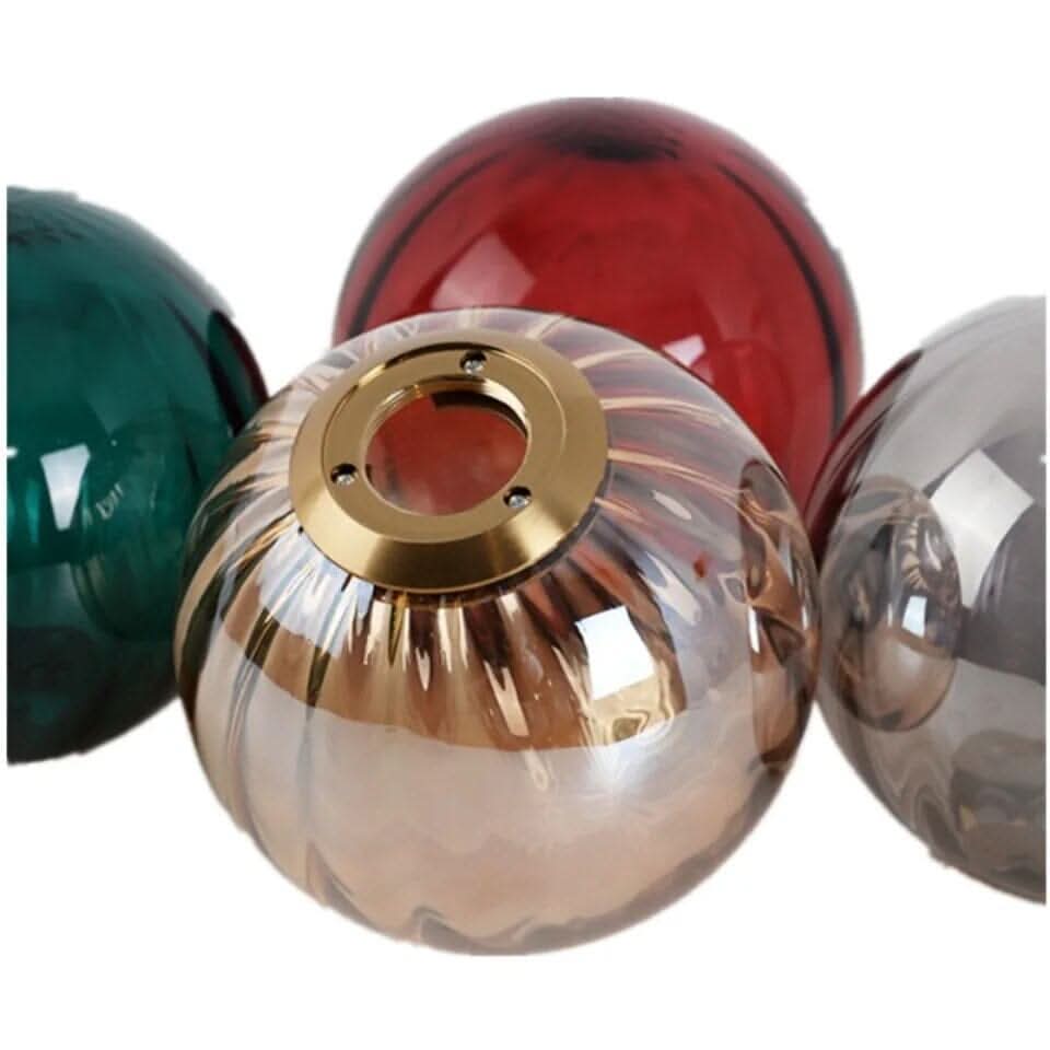 Ribbed Glass Pendant Light with Metal Canopy