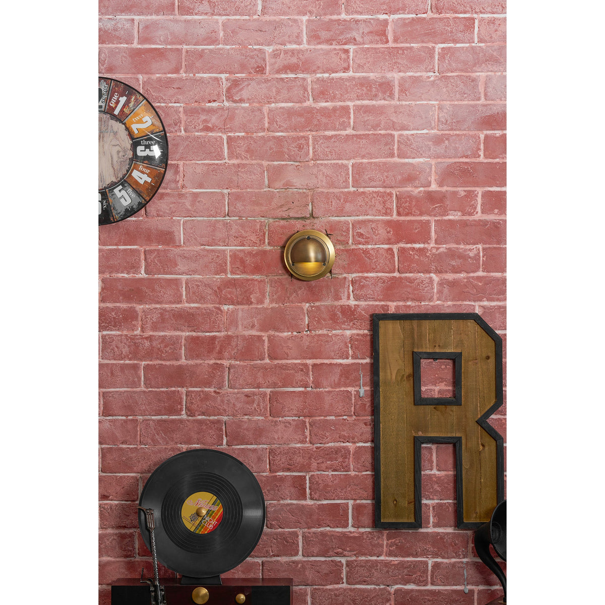 Round Brass Wall Sconce with Shielded Glow