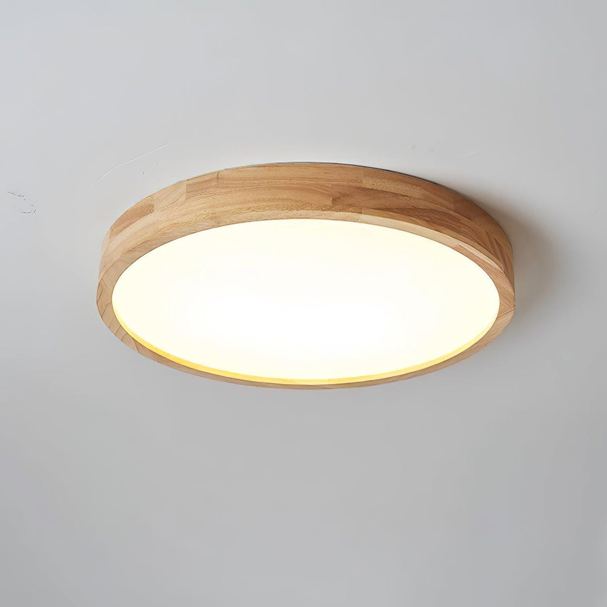 Round Wood Ring LED Flush Ceiling Light