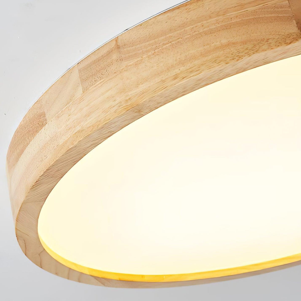 Round Wood Ring LED Flush Ceiling Light